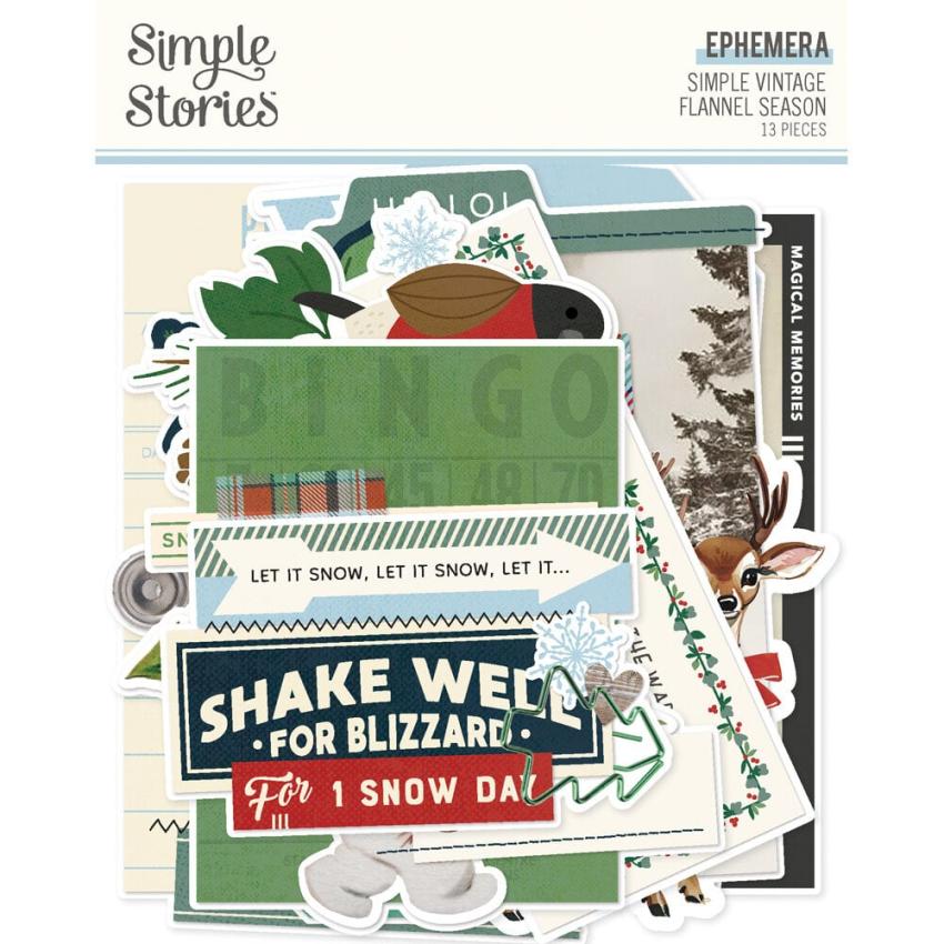 Simple Stories - Stanzteile "Simple Vintage Flannel Season" Ephemera Bits & Pieces 