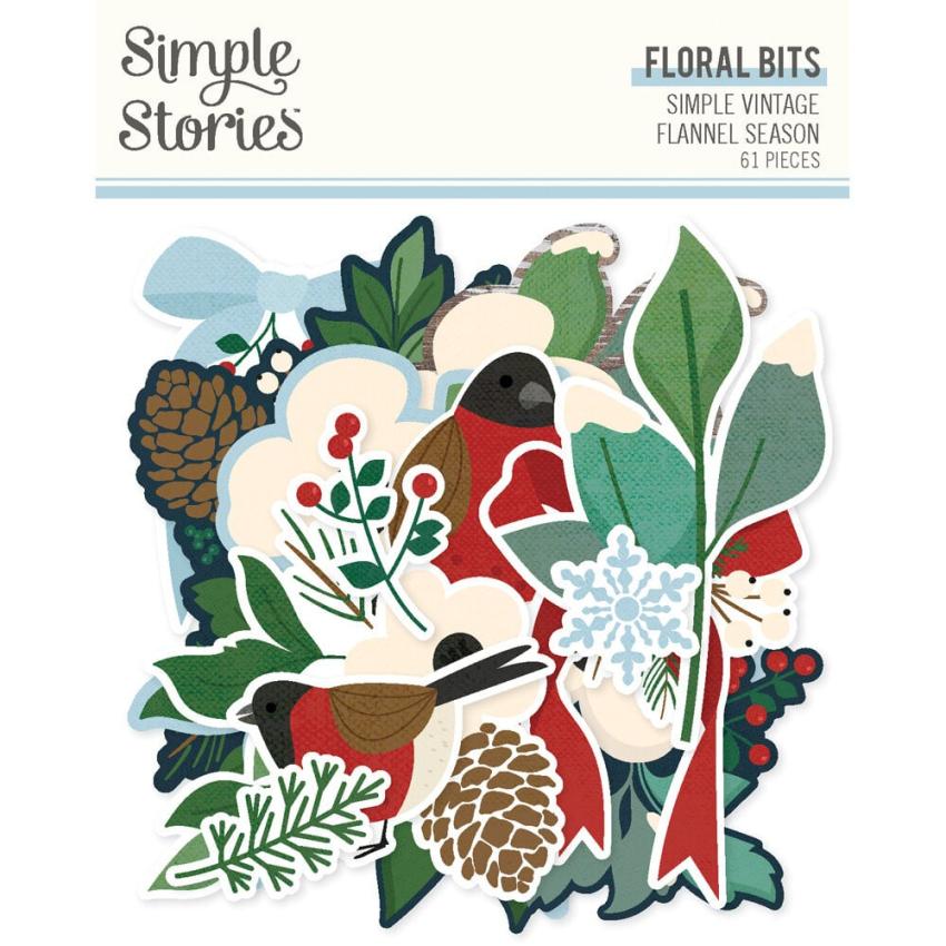 Simple Stories - Stanzteile "Simple Vintage Flannel Season" Floral Bits & Pieces 
