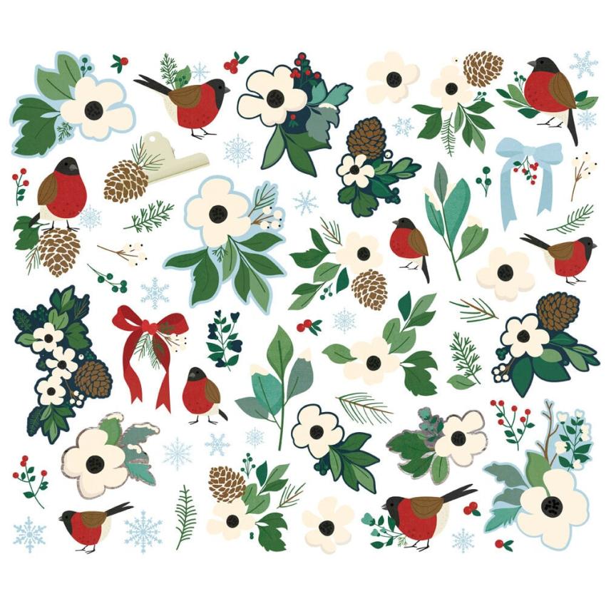 Simple Stories - Stanzteile "Simple Vintage Flannel Season" Floral Bits & Pieces 