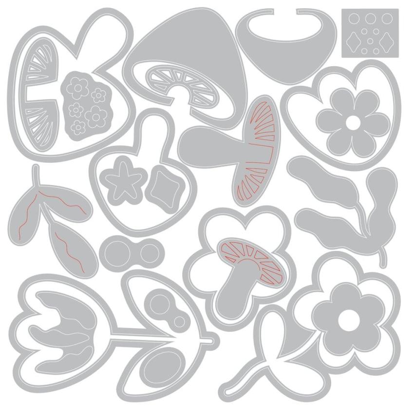 Sizzix - Stanzschablone "Happy Florals" Thinlits Craft Dies