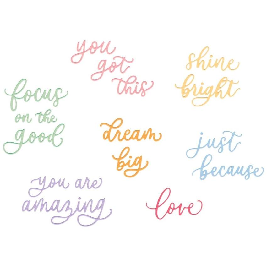 Sizzix - Stanzschablone "Cheerful Phrases" Thinlits Craft Dies