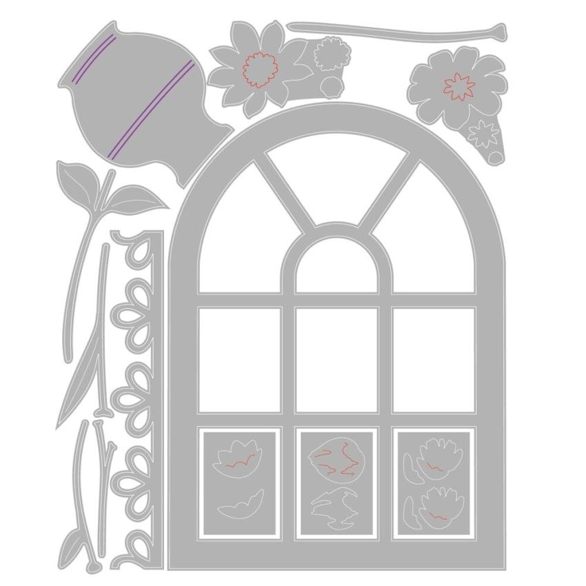 Sizzix - Stanzschablone "Windowsill Flowers and Vase" Thinlits Craft Dies by Eileen Hull