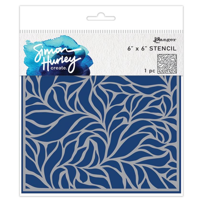 Ranger - Schablone 15,2x15,2cm "Lush Leaves" Stencil Design by Simon Hurley 