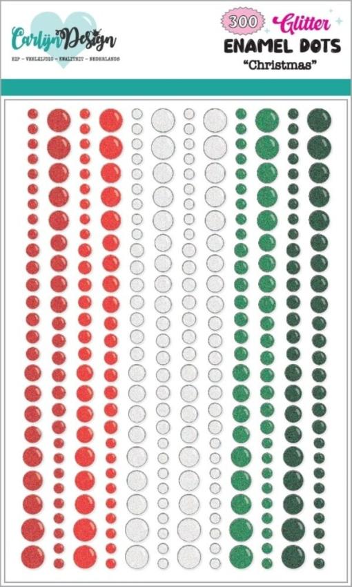 Carlijn Design - Klebesteine "Christmas" Enamel Dots 300 Stück
