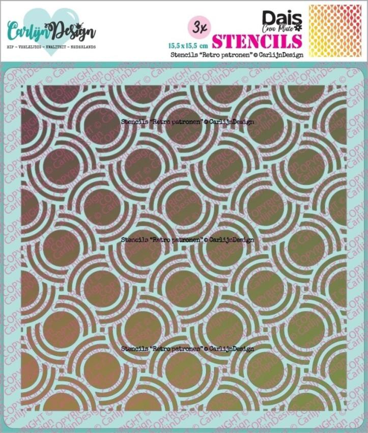 Carlijn Design - Schablone 15,5x15,5cm "Retro Patronen" Stencil
