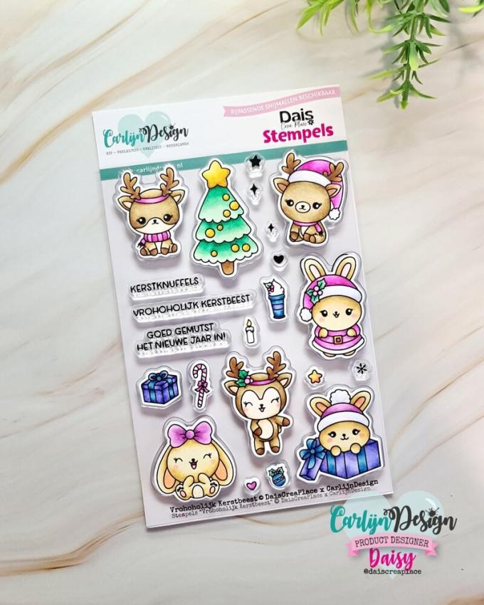 Carlijn Design - Stempelset "Vrohoholijk Kerstbeest " Clear Stamps