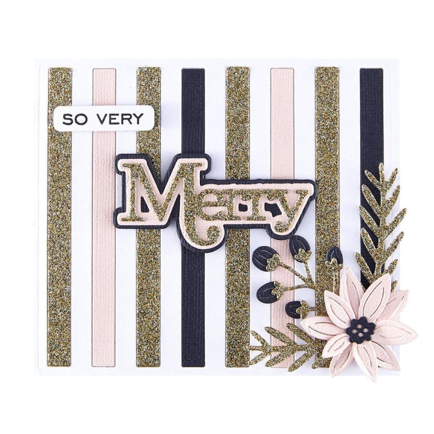 Spellbinders - Stempelset & Stanzschablone "Merry Sentiments" Clear Stamps & Dies