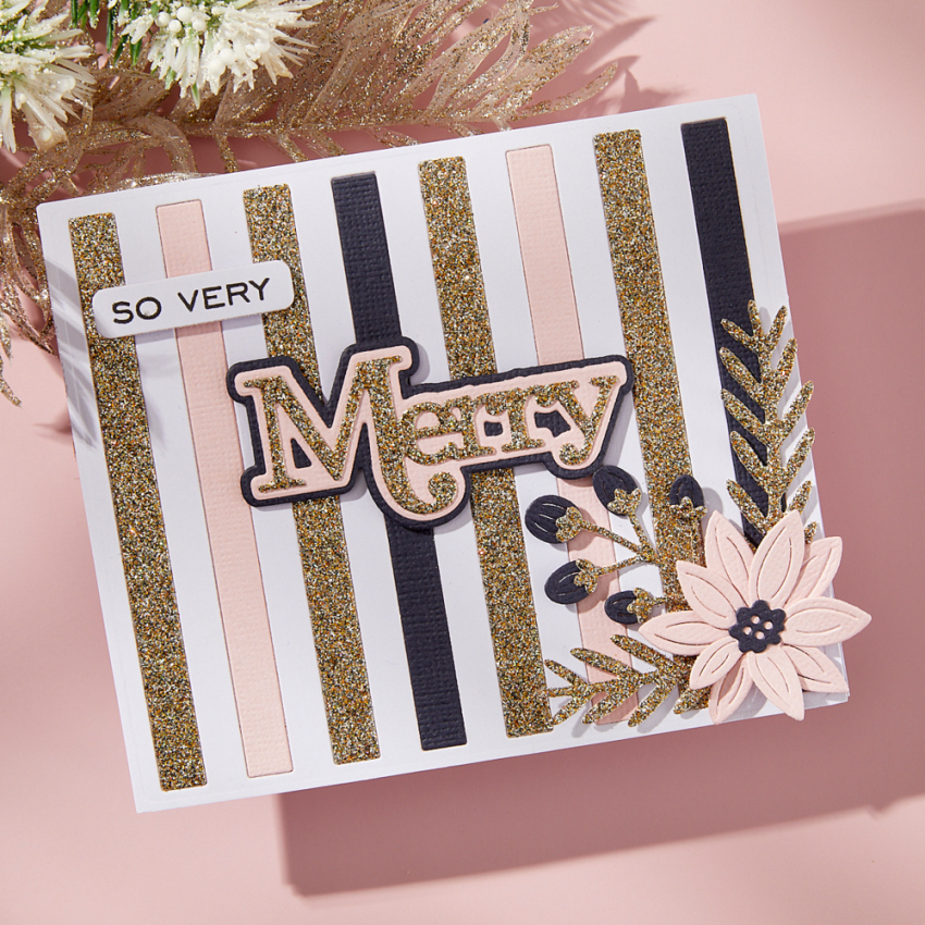 Spellbinders - Stempelset & Stanzschablone "Merry Sentiments" Clear Stamps & Dies