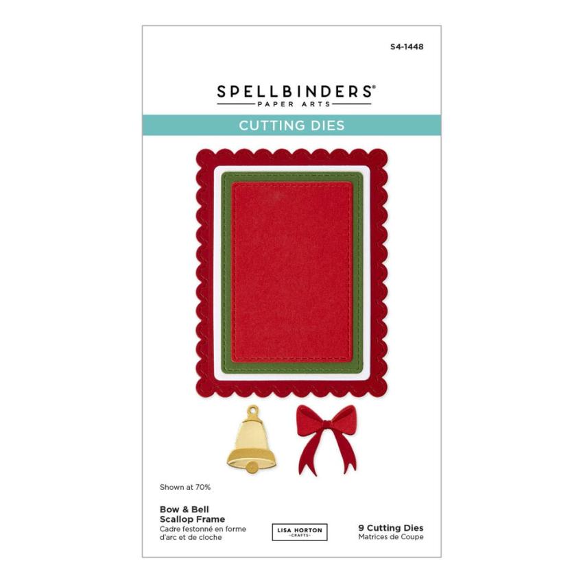 Spellbinders - Stanzschablone "Bow & Bell Scallop Frame" Dies