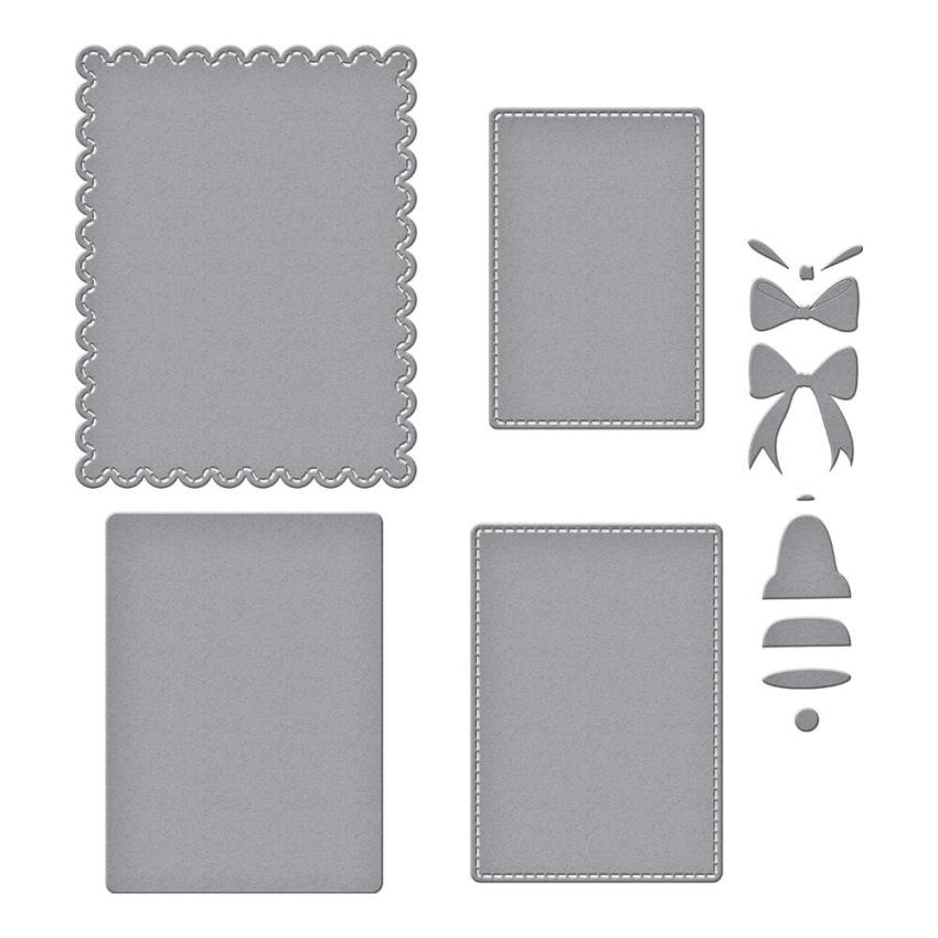 Spellbinders - Stanzschablone "Bow & Bell Scallop Frame" Dies