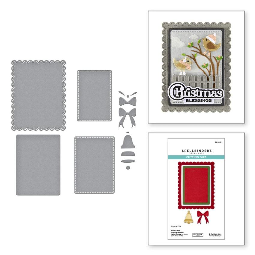 Spellbinders - Stanzschablone "Bow & Bell Scallop Frame" Dies