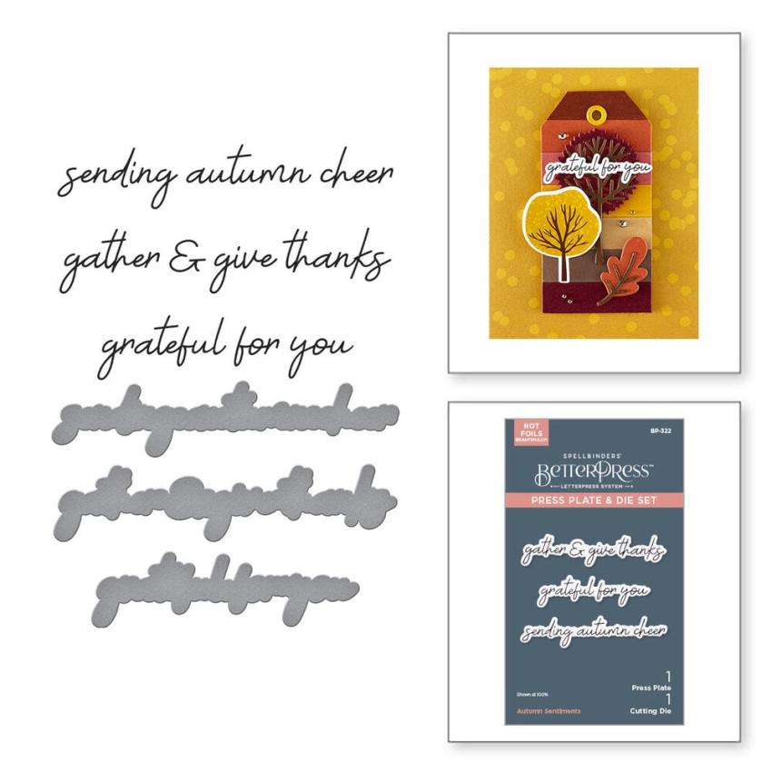 Spellbinders - Buchdrucktechnik "Autumn Archives" BetterPress Plate & Dies