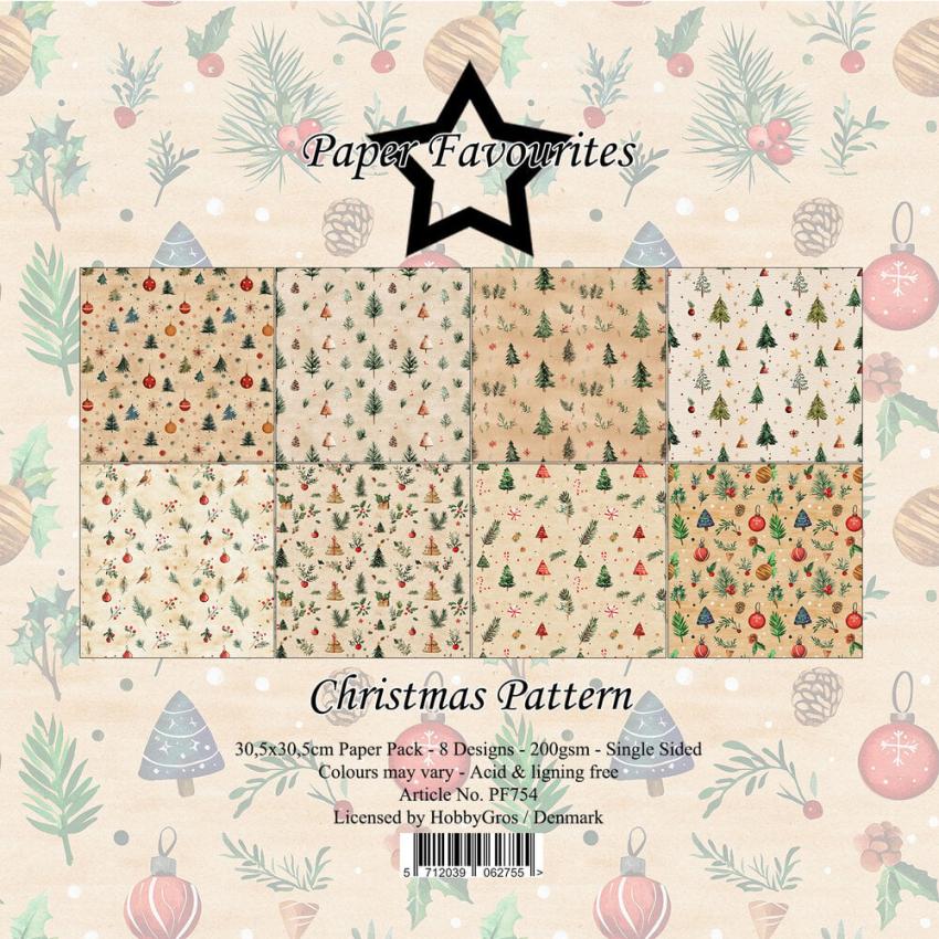 Paper Favourites - Designpapier "Christmas Pattern" Paper Pack 12x12 Inch 8 Bogen