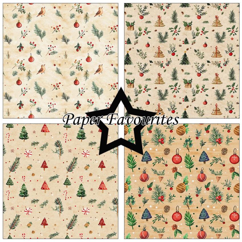 Paper Favourites - Designpapier "Christmas Pattern" Paper Pack 12x12 Inch 8 Bogen