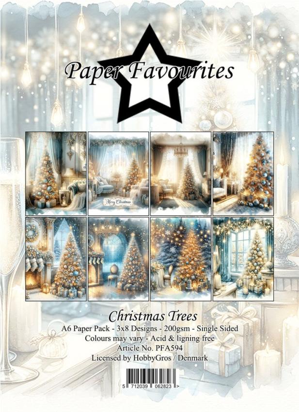 Paper Favourites - Designpapier "Christmas Trees" Paper Pack A6 - 24 Bogen