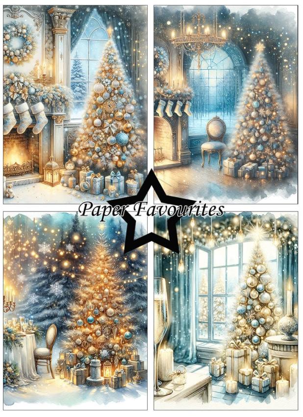 Paper Favourites - Designpapier "Christmas Trees" Paper Pack A6 - 24 Bogen