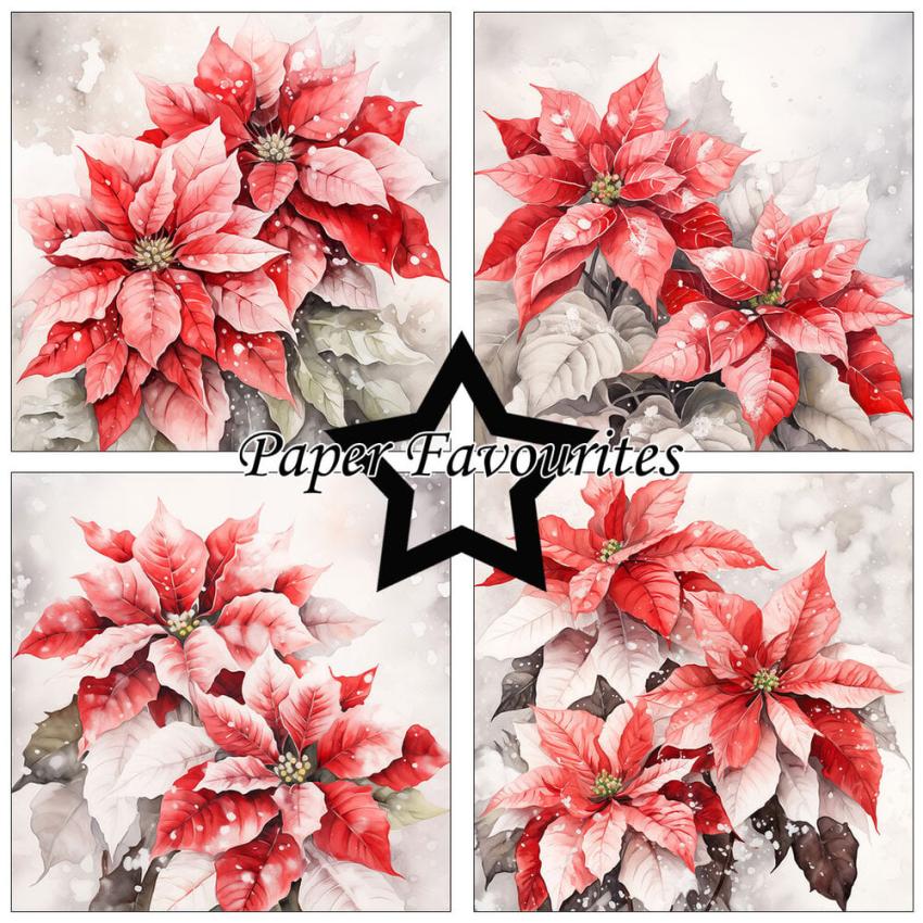 Paper Favourites - Designpapier "Poinsettia" Paper Pack 6x6 Inch - 24 Bogen