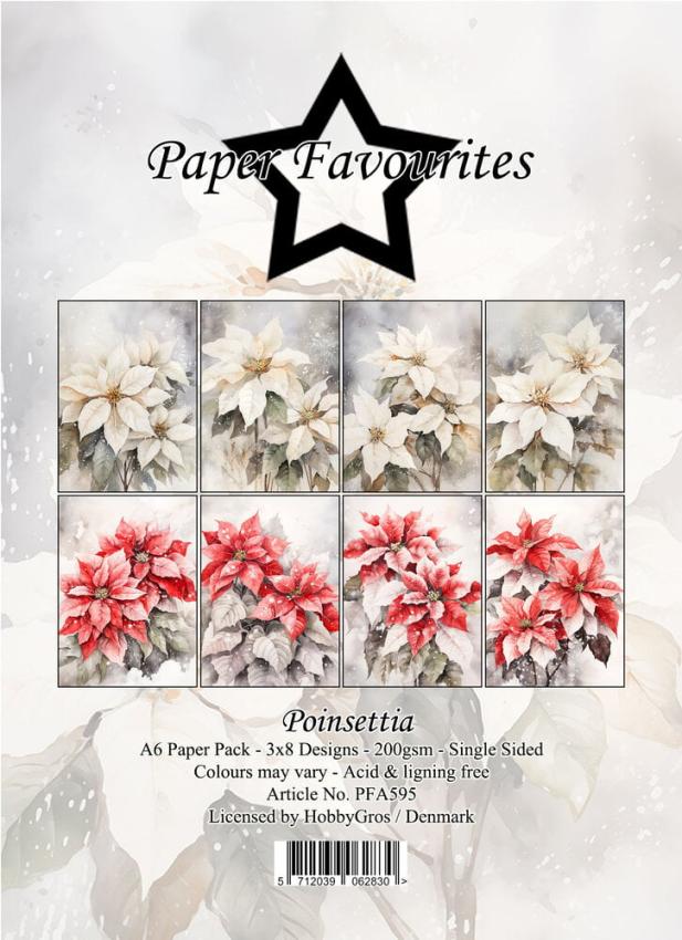 Paper Favourites - Designpapier "Poinsettia" Paper Pack A6 - 24 Bogen