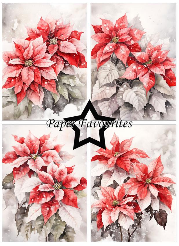 Paper Favourites - Designpapier "Poinsettia" Paper Pack A6 - 24 Bogen