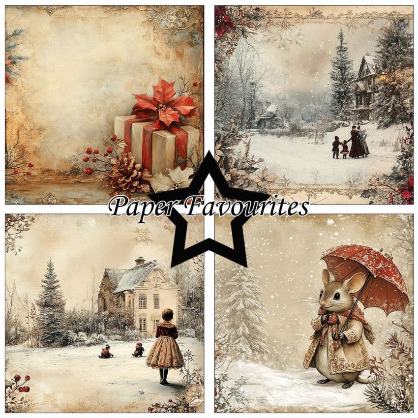 Paper Favourites - Designpapier "Victorian Christmas" Paper Pack 6x6 Inch - 24 Bogen