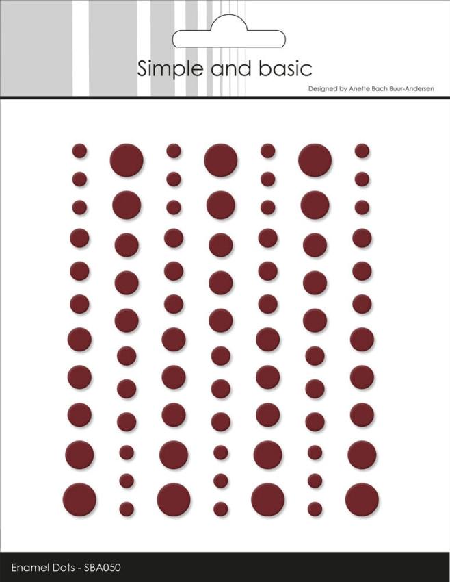 Simple and Basic - Adhesive Matte Enamel Dots "Wine Red"