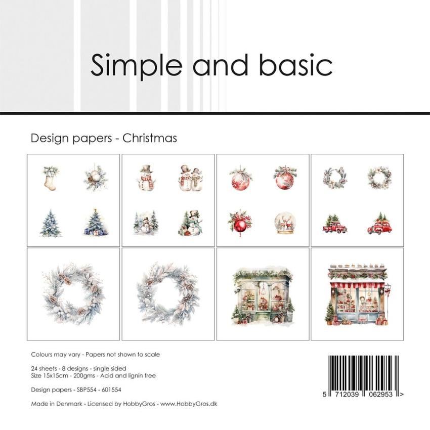Simple and Basic - Designpapier "Christmas" Paper Pack 6x6 Inch - 24 Bogen 