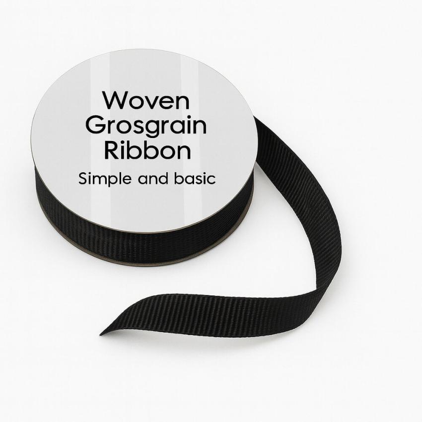 Simple and Basic - Schleifenband "Black" Woven Grosgrain Ribbon 10m