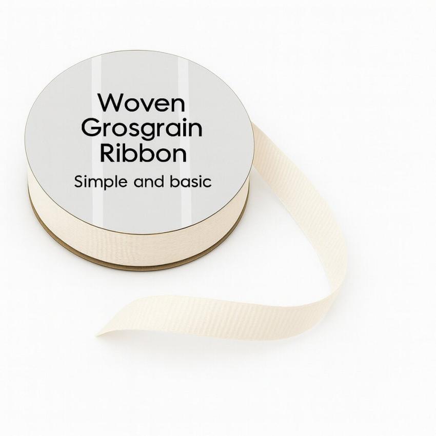Simple and Basic - Schleifenband "Ivory" Woven Grosgrain Ribbon 10m