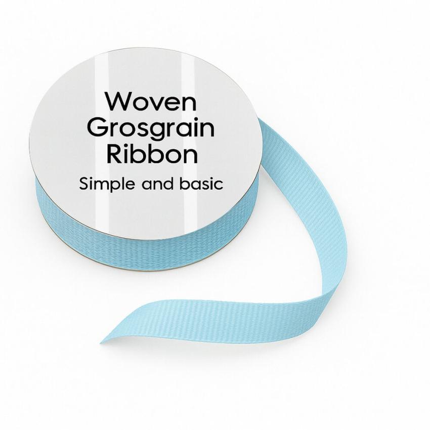 Simple and Basic - Schleifenband "Light Blue" Woven Grosgrain Ribbon 10m