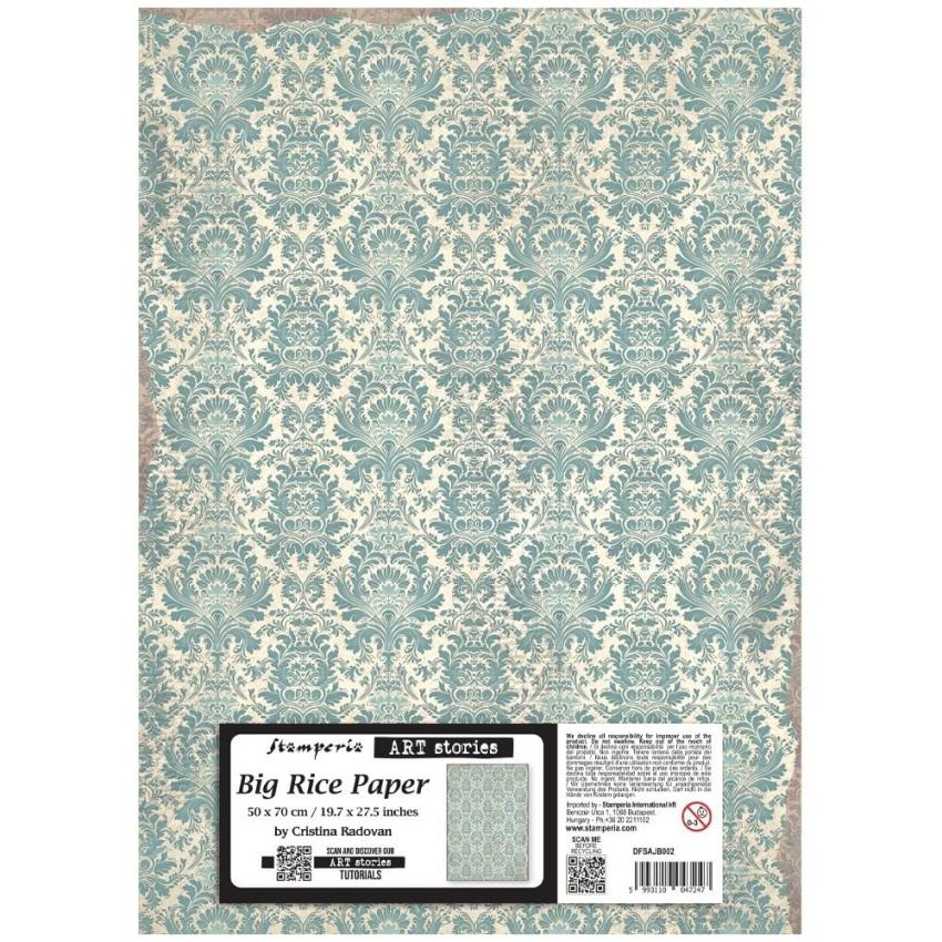 Stamperia - Decopatch Papier "Damask Pattern" Big Decoupage 50x70cm - 6 Bogen  