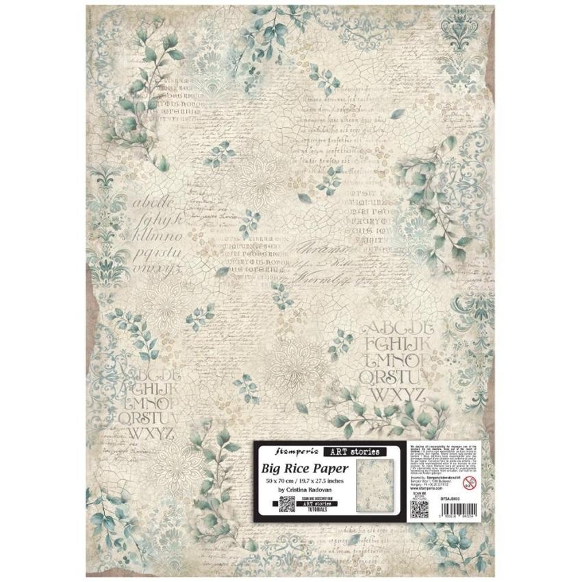 Stamperia - Decopatch Papier "Leaves Pattern" Big Decoupage 50x70cm - 6 Bogen  