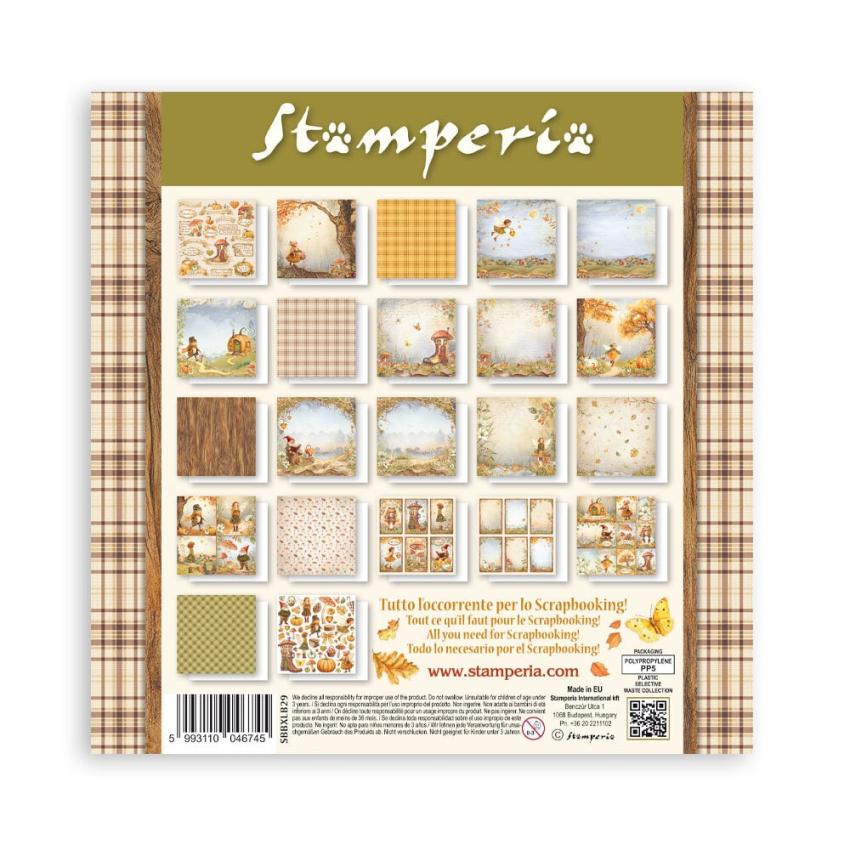 Stamperia - Designpapier "Whispering Woods" Maxi Paper Pack 12x12 Inch - 22 Bogen