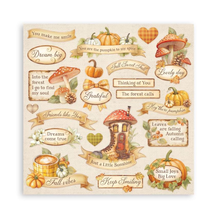 Stamperia - Designpapier "Whispering Woods" Maxi Paper Pack 8x8 Inch - 10 Bogen
