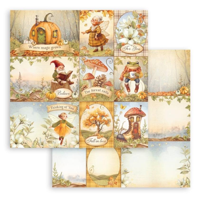 Stamperia - Designpapier "Whispering Woods" Maxi Paper Pack 8x8 Inch - 10 Bogen