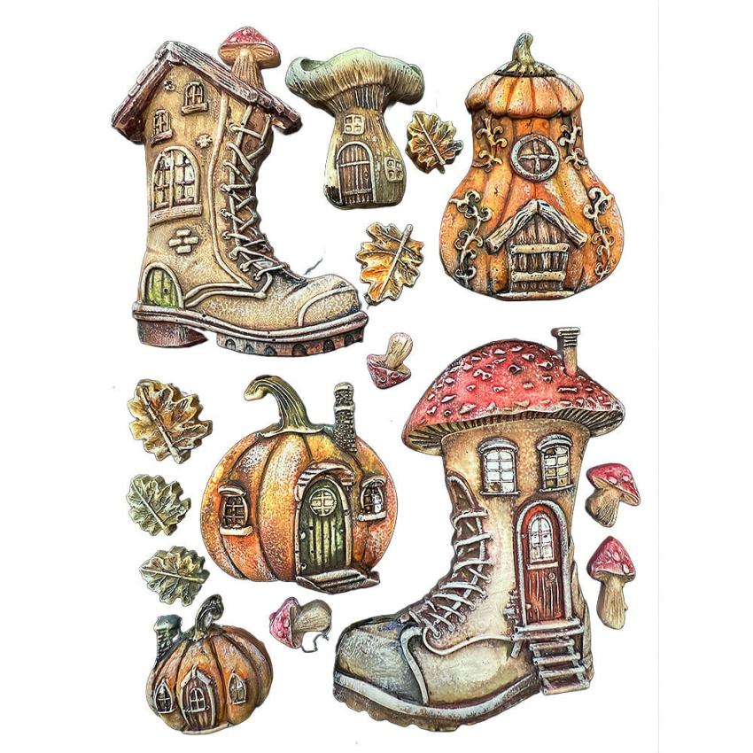Stamperia - Gießform A5 "Boots and Pumpikin House" Soft Mould 