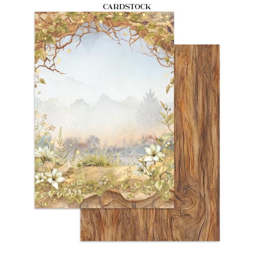 Stamperia - Papier, Aufkleber & Stanzteile "Whispering Woods" Junk Journal Backgrounds,Stickers,Cut-Outs