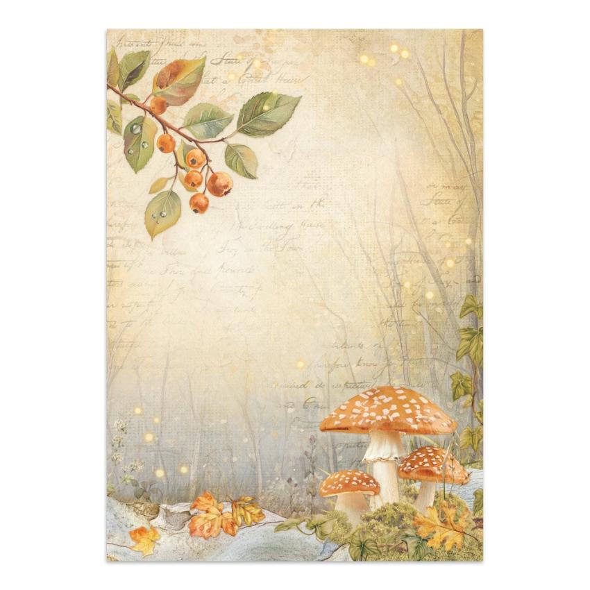 Stamperia - Papier, Aufkleber & Stanzteile "Whispering Woods" Junk Journal Backgrounds,Stickers,Cut-Outs