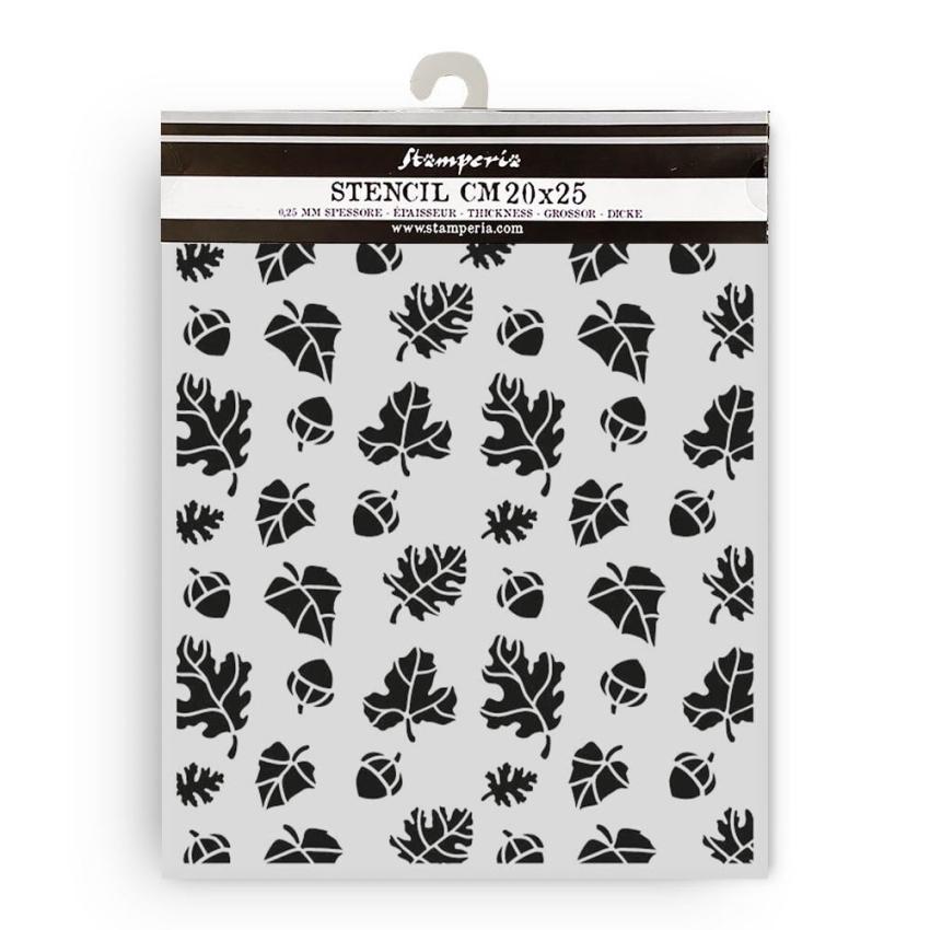 Stamperia - Schablone 20x25cm "Leaves and Acorns Pattern" Stencil