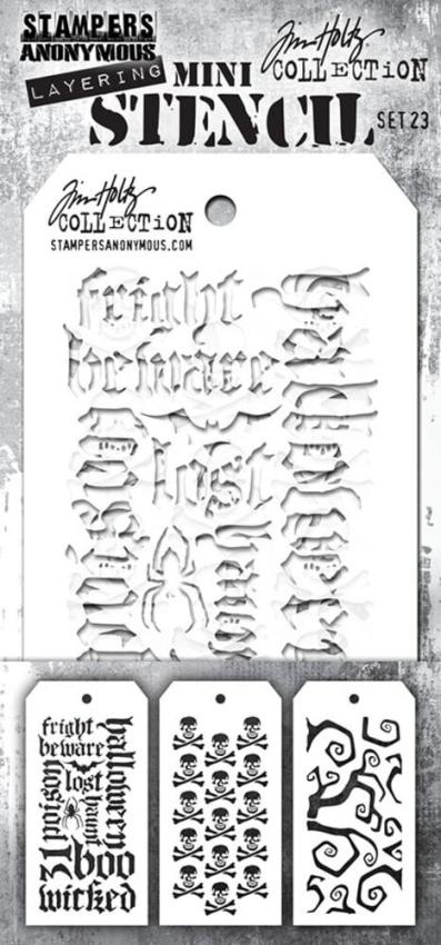 Stampers Anonymous - Schablone "Set #23" Layering Mini Stencil Design by Tim Holtz