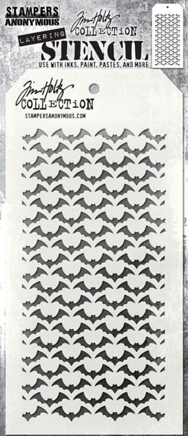 Stampers Anonymous - Schablone "Batground" Layering Stencil Design by Tim Holtz