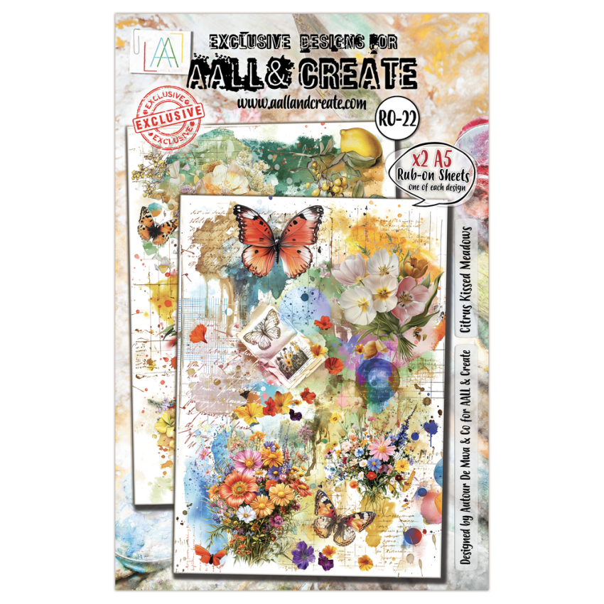 AALL and Create - Transfer Aufkleber "Citrus Kissed Meadows" Rub-Ons A5