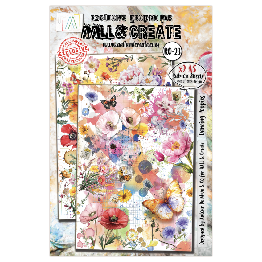 AALL and Create - Transfer Aufkleber "Dancing Poppies" Rub-Ons A5