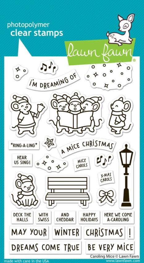 Lawn Fawn - Stempelset "Caroling Mice" Clear Stamp