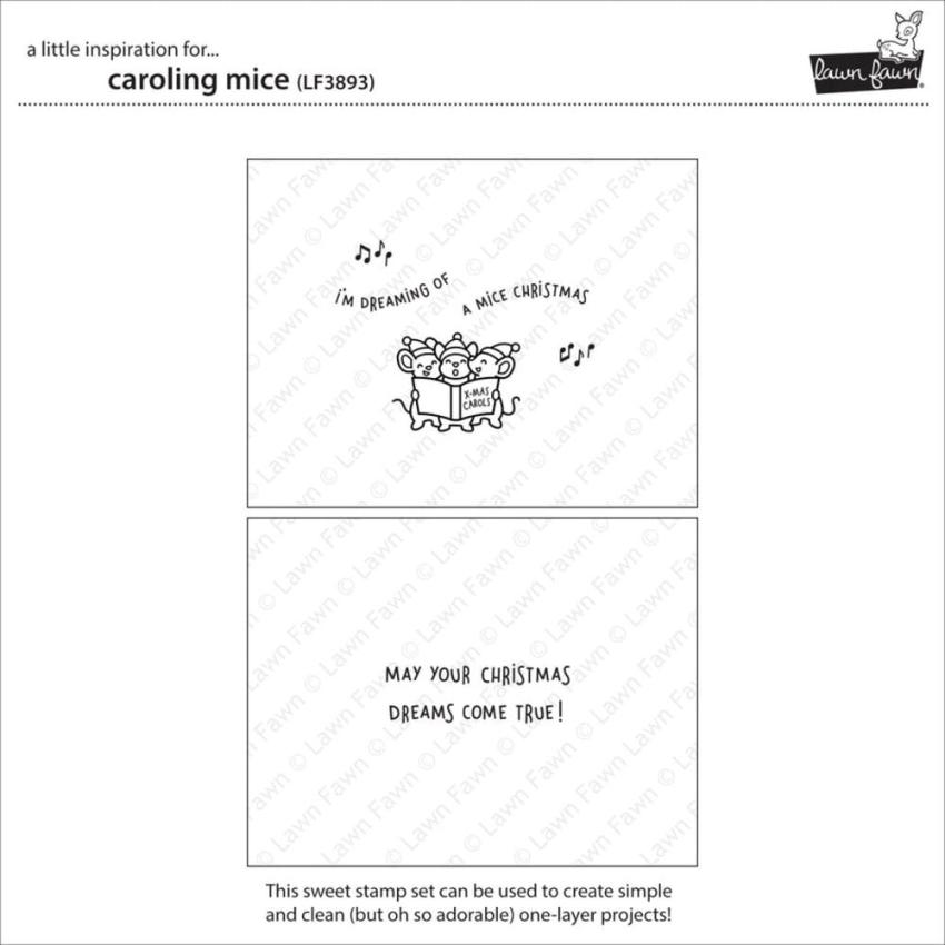 Lawn Fawn - Stempelset "Caroling Mice" Clear Stamp