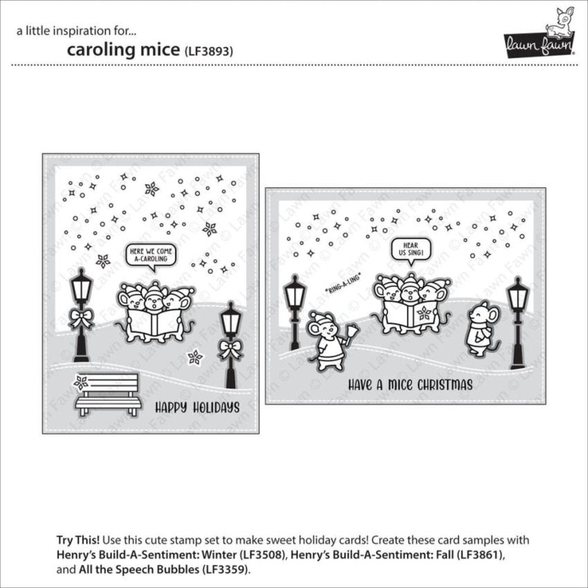 Lawn Fawn - Stempelset "Caroling Mice" Clear Stamp