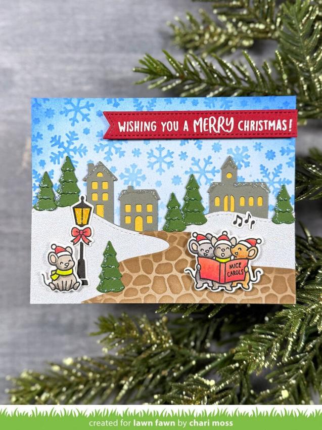 Lawn Fawn - Stempelset "Caroling Mice" Clear Stamp
