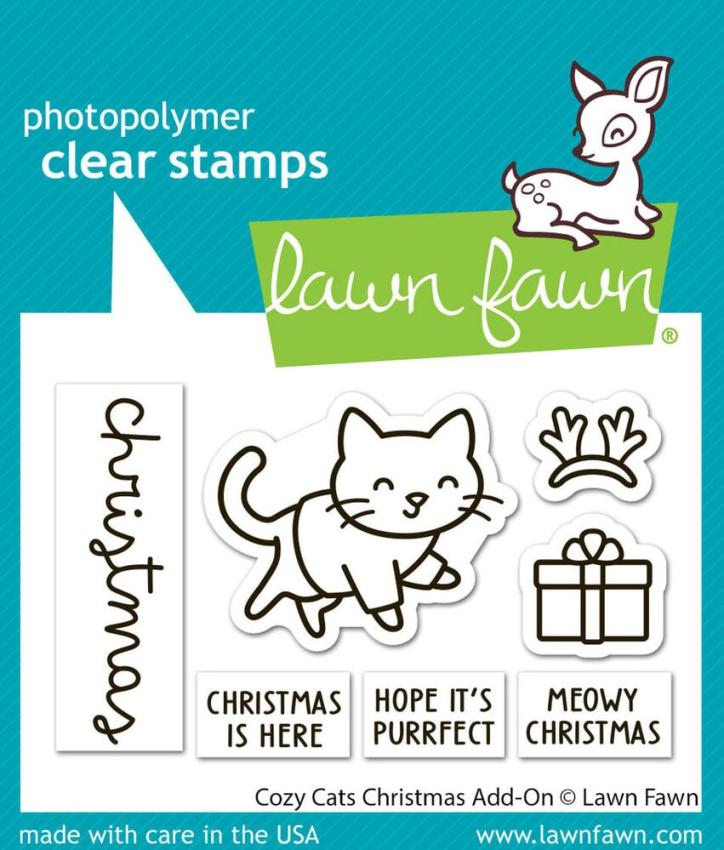 Lawn Fawn - Stempelset "Cozy Cats Christmas" Clear Stamp Add-On