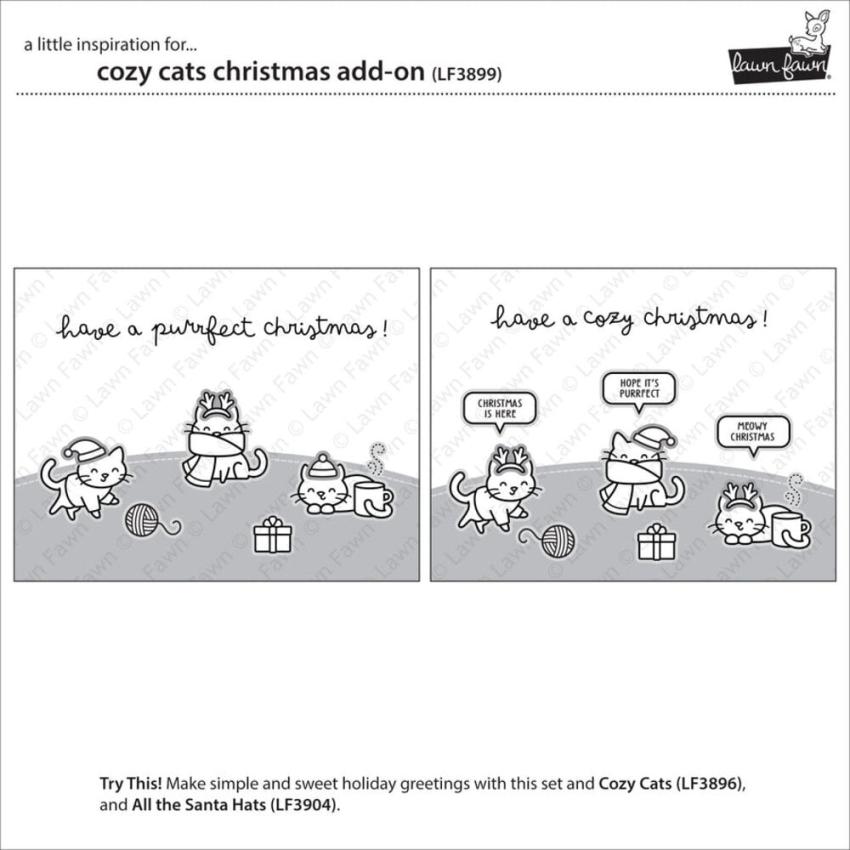 Lawn Fawn - Stempelset "Cozy Cats Christmas" Clear Stamp Add-On
