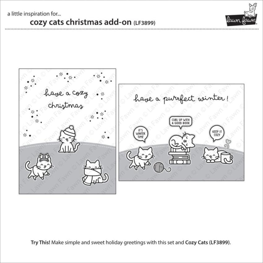 Lawn Fawn - Stempelset "Cozy Cats Christmas" Clear Stamp Add-On