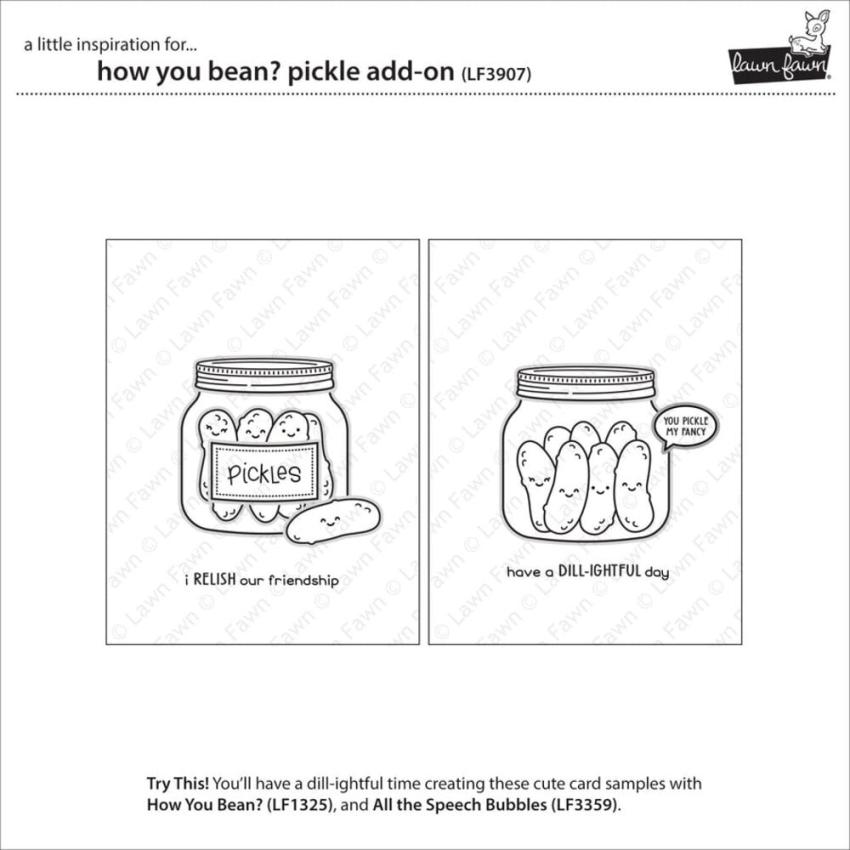 Lawn Fawn - Stempelset "How You Bean? Pickle" Clear Stamp Add-On